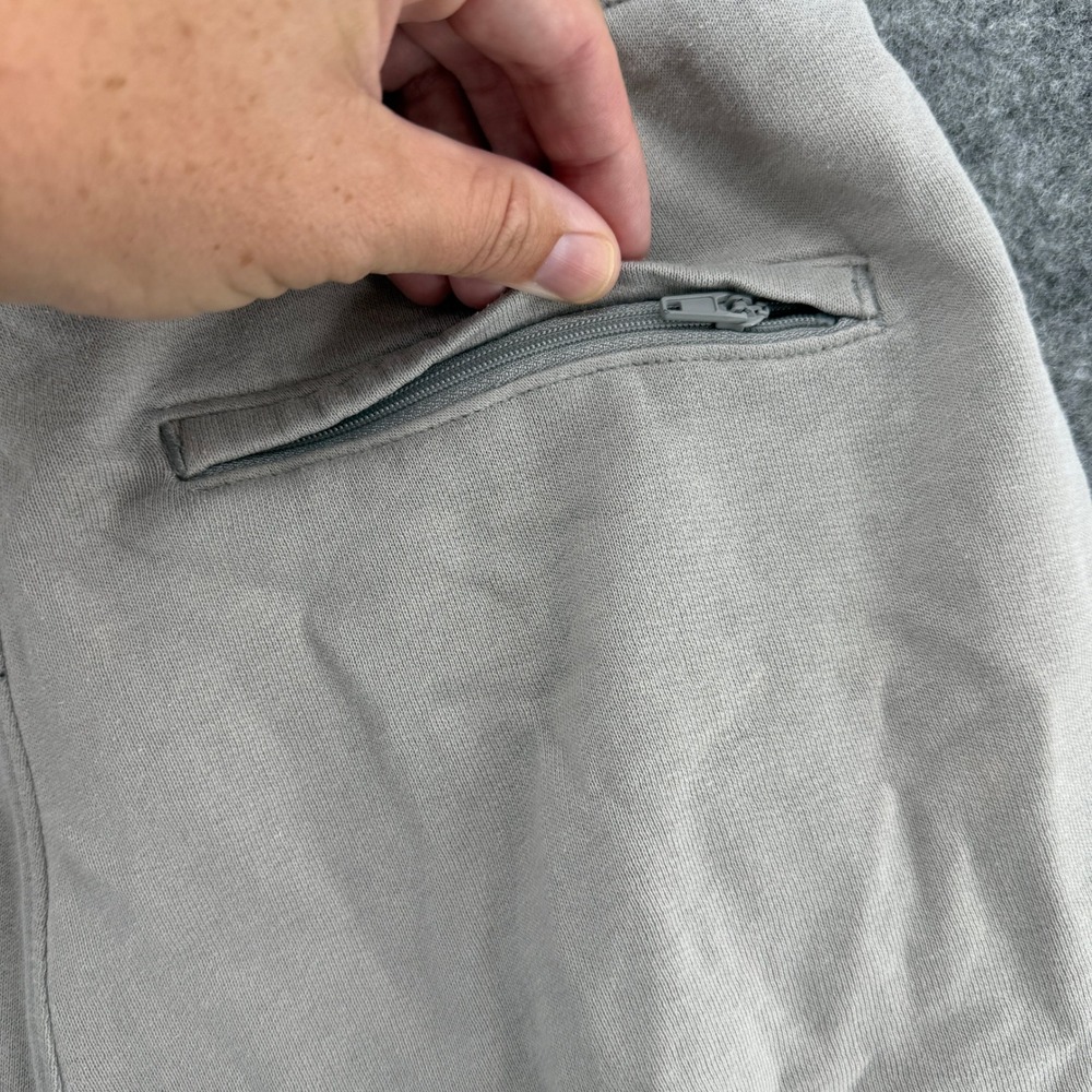 Abercrombie & Fitch Sweat Shorts Mens S Tan Embossed Logo Fleece Drawstring - Picture 11 of 16